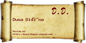 Dusa Diána névjegykártya